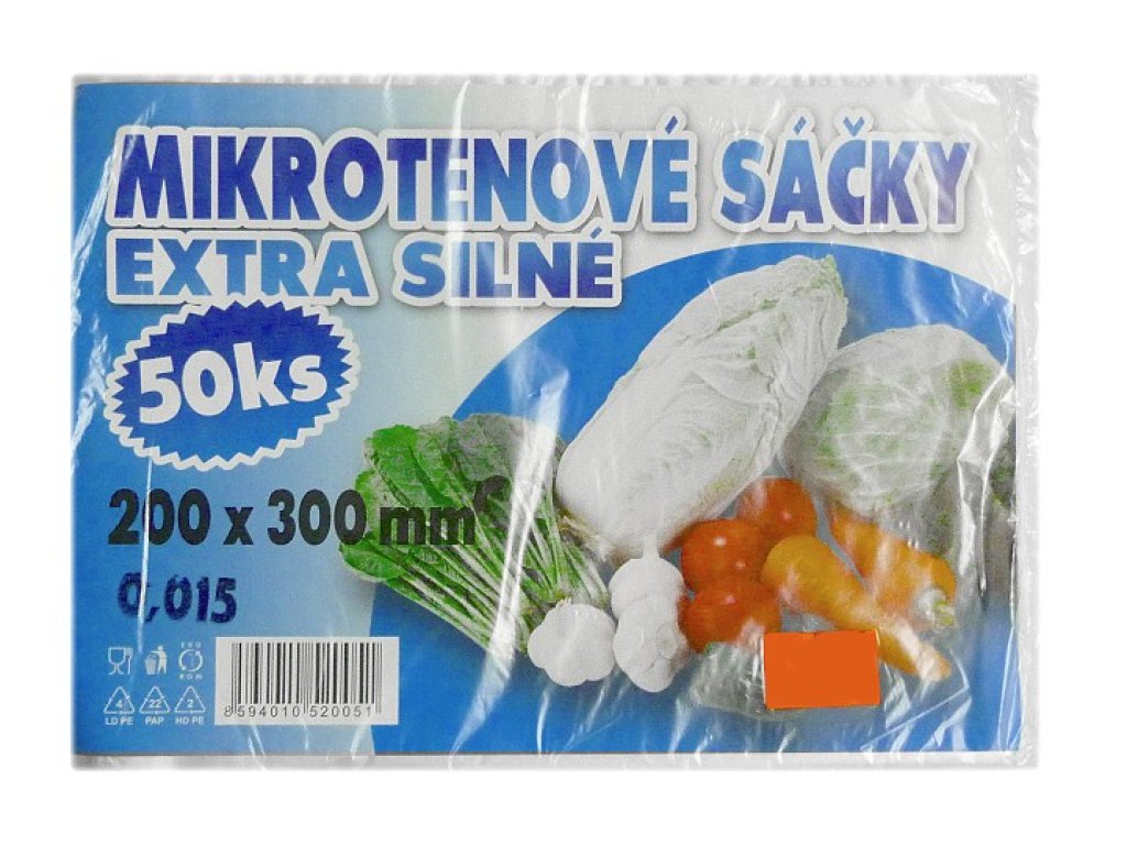 Sáček mikroten 20x30 cm/ 15 mic/ 50 ks pevný