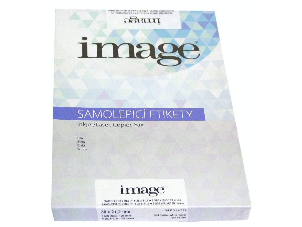 Samolepicí etikety SK label Image A4 38 x 21,2 - 100 listů