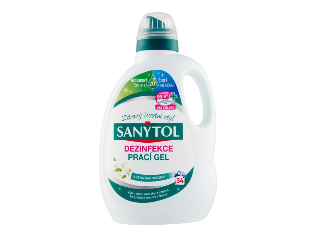 Sanytol Dezinfekce prací gel, 1700 ml, květinová svěžest, 34 dávek