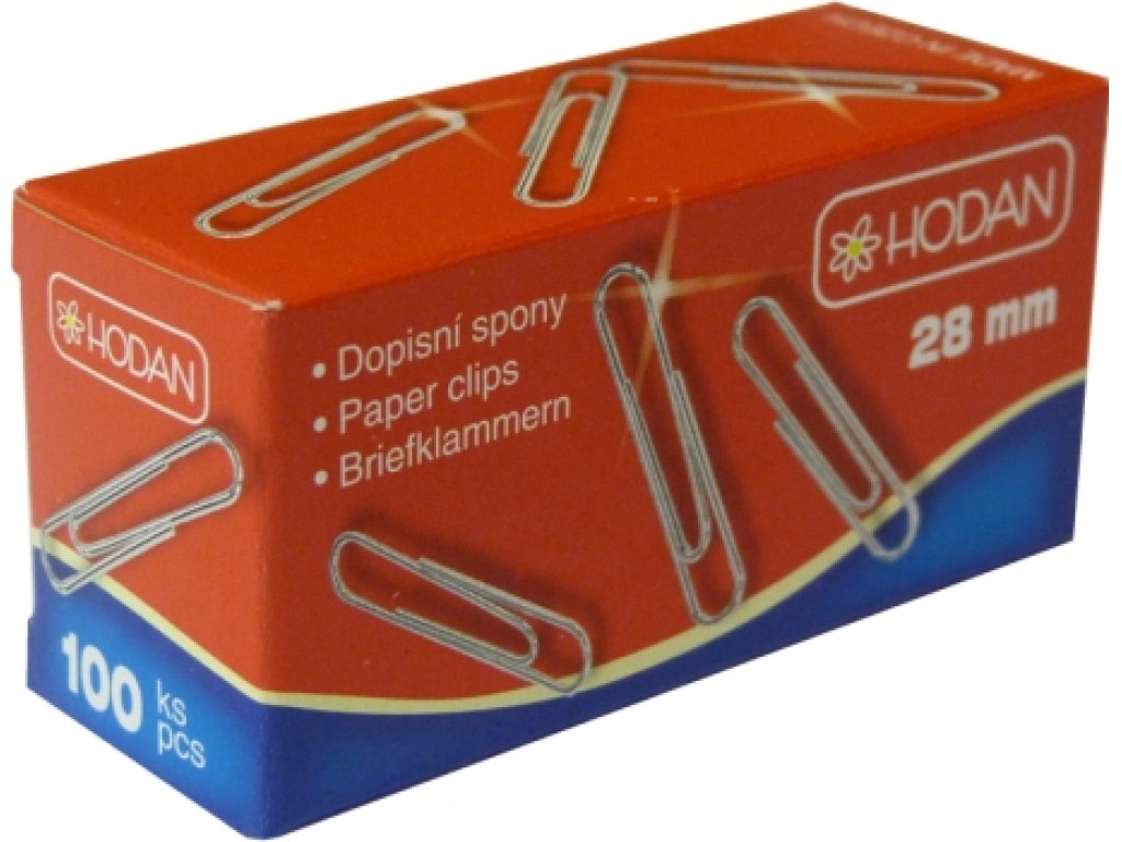 Sponky dopisní HODAN 452 28 mm, balení 100 ks