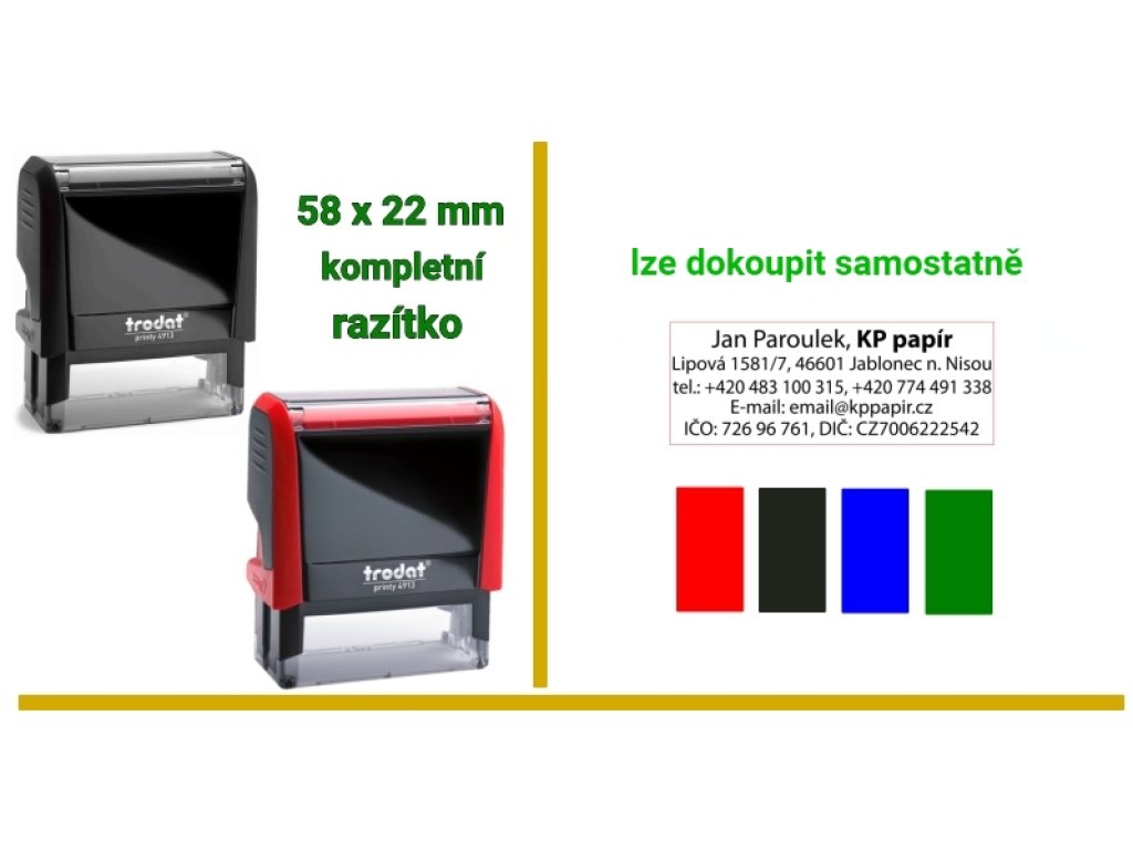 Trodat 4913 (58 x 22 mm) červený strojek