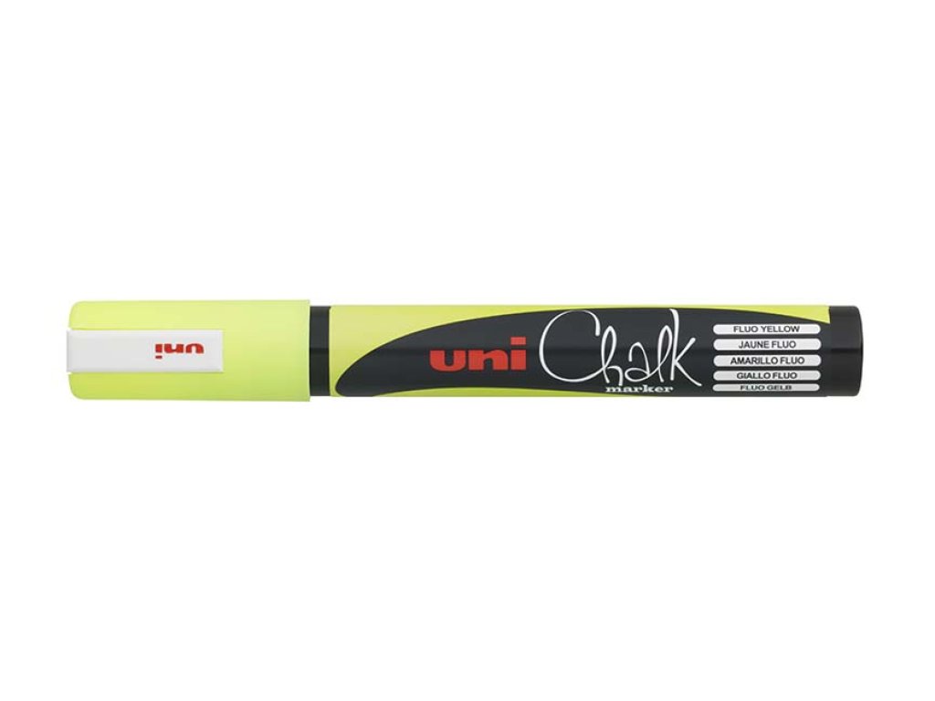 UNI PWE-5M křídový popisovač, 1,8 - 2,5 mm, fluo žlutý