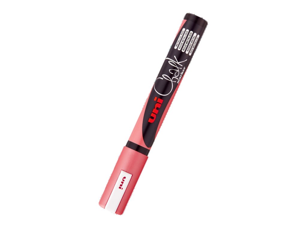 UNI PWE-5M křídový popisovač, 1,8 - 2,5 mm, metalicky červený