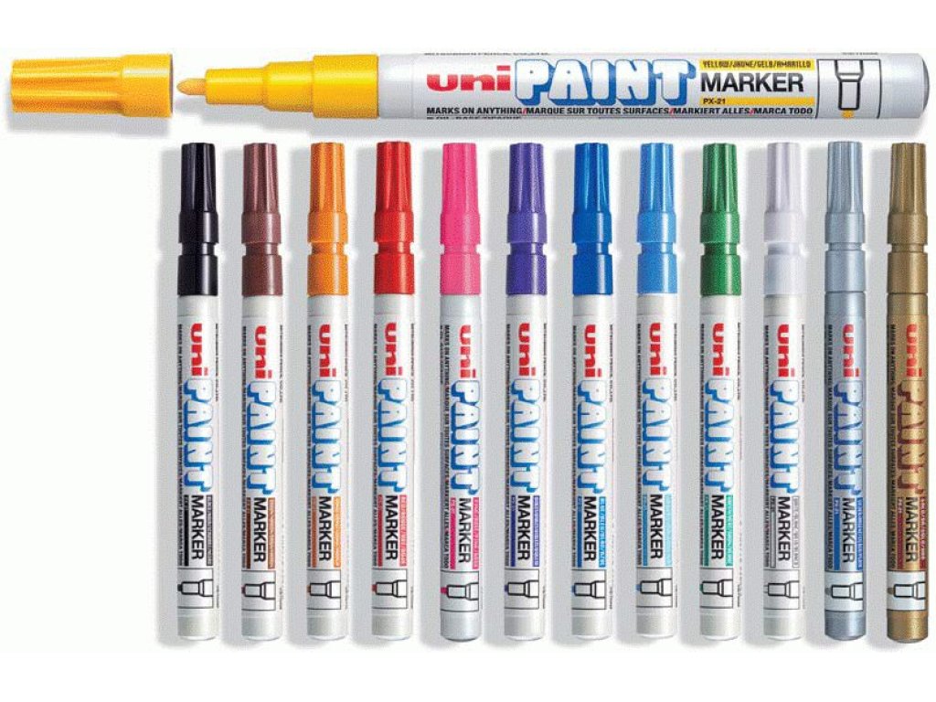 UNI PX-21 popisovač lakový PAINT Fine, 0,8-1,2 mm, oranžový