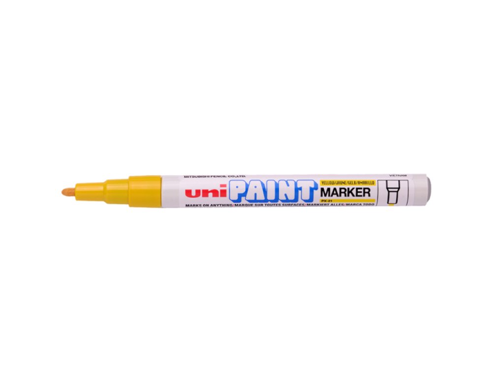 UNI PX-21 popisovač lakový PAINT Fine, 0,8-1,2 mm, žlutý