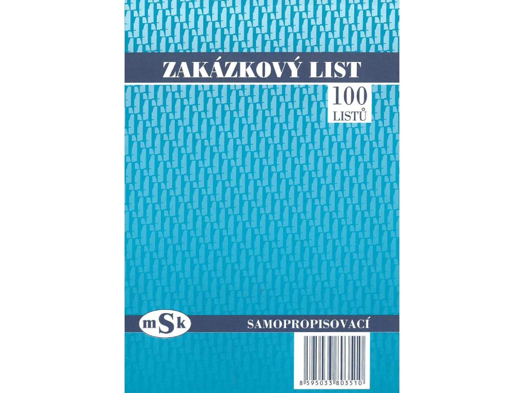 Zakázkový list A5 MSK 351, propisovací