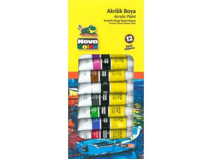 Akrylové barvy Nova Color 12 ml - 12 barev