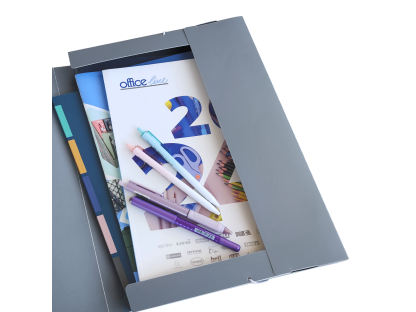 Box A4 SPOKO ReLeaf s gumičkou, šedá