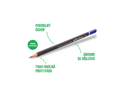 Carioca sada trojhranných tužek Black, 2/HB, s pryží, blistr, 4 ks 2