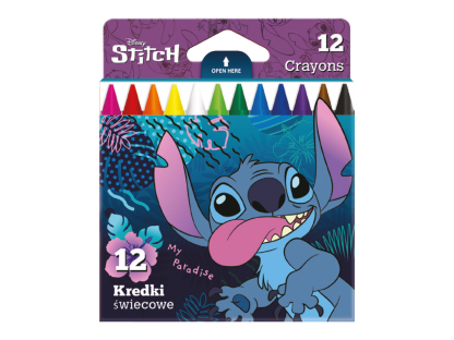Colorino voskovky Stitch, kulaté, 12 barev