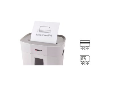 Dahle skartovač PaperSAFE 100, 5 listů, 5 x 18 mm, 12 l