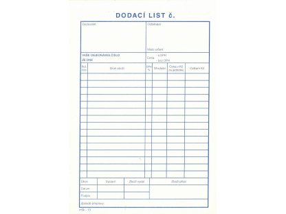 Dodací list A5 MSK 10 2