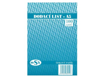 Dodací list A5 MSK 10