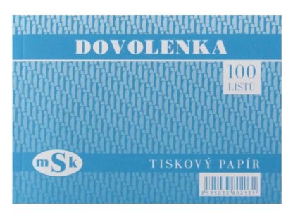 Dovolenka MSK 213, 100 listů