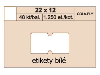 Etikety Cola-Ply 22 x 12 mm bílé