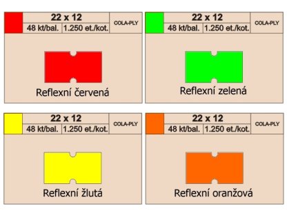 Etikety Cola-ply 22x12, pro Motex 5500 signální, 42 kot.
