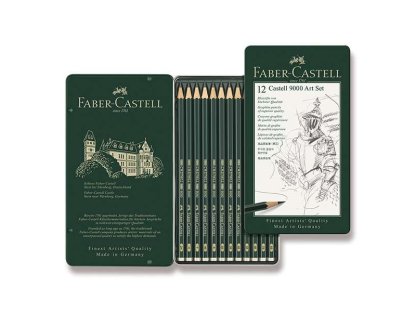 Faber-Castell 9000 plech 12 ks (8B,7B,6B,5B,4B,3B,2B,B,HB,F,H,2H)