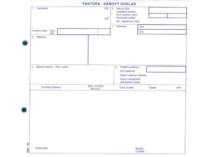 Faktura 2/3 A4 MSK 33, propisovací 2