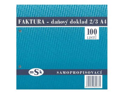 Faktura 2/3 A4 MSK 33, propisovací