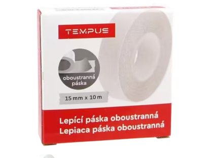 Lepicí páska Tempus oboustranná 15 mm x 10 m, tenká čirá