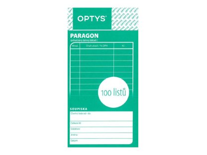 Optys 1070 Paragon obchodní nečíslovaný 100 listů