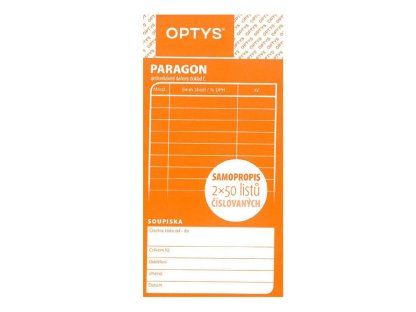 Optys 1089 Paragon obchodní 2 x 50 listů