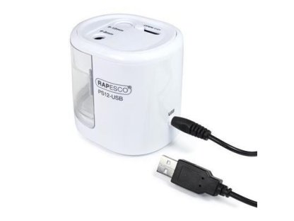 Ořezávátko elektrické kancelářské RAPESCO dvojité - 6 - 8 mm, 9 - 12 mm - bílá