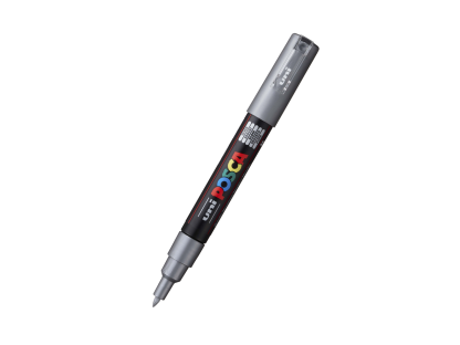 Posca popisovač PC-1M, 0,7 - 1 mm, stříbrná (26)