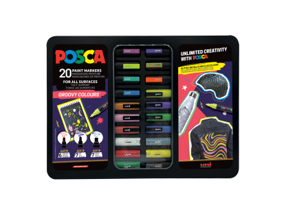 Posca sada popisovačů PC-1M/PC-3M/PC-5M, GROOVY,  mix barev (20 ks)