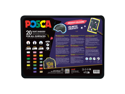 Posca sada popisovačů PC-1M/PC-3M/PC-5M, GROOVY,  mix barev (20 ks) 2