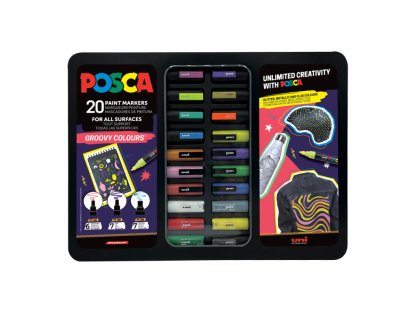 Posca sada popisovačů PC-1M/PC-3M/PC-5M, GROOVY,  mix barev (20 ks)