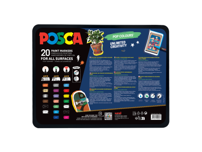 Posca sada popisovačů PC-1M/PC-3M/PC-5M, POP,  mix barev (20 ks) 2