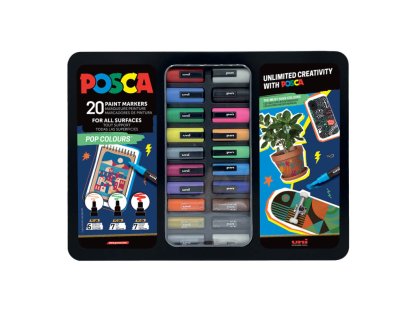 Posca sada popisovačů PC-1M/PC-3M/PC-5M, POP,  mix barev (20 ks)