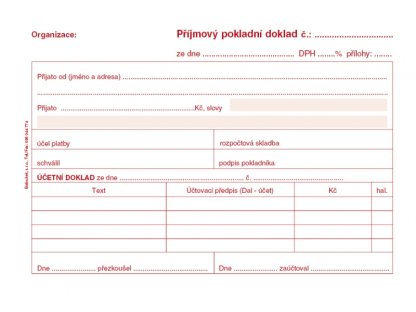 Příjmový pokladní doklad PT 030 2