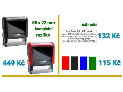 Razítko Trodat 4913, kompletní (58 x 22 mm) černý strojek 2