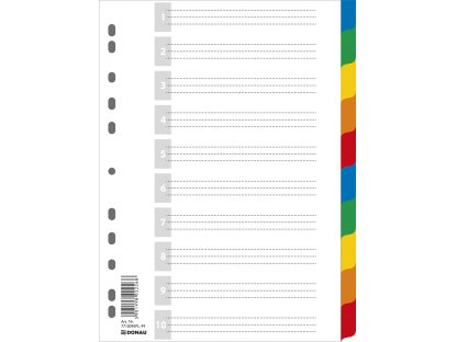 Registr A4, Donau, plast barevný, 10 listů