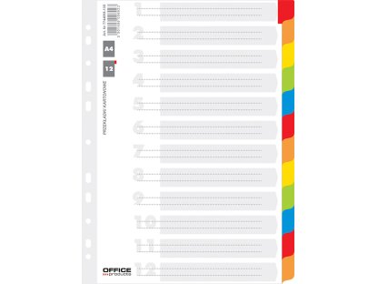 Registr A4, Office, karton, lamino okraj barevný, 12 listů