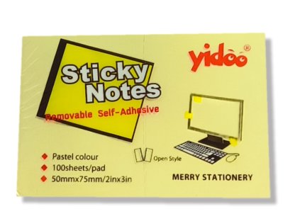 Samolepicí bloček YIDOO 50 x 75 mm žlutý