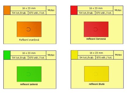 Samolepicí etikety Motex 16 x 23 mm signální, 54 kot.