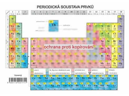 Tabulka naučná A4 - Periodická soustava prvků