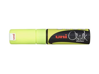 UNI PWE-8K křídový popisovač, 8 mm, fluo-žlutý