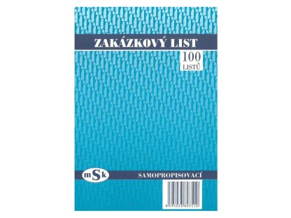 Zakázkový list A5 MSK 351, propisovací