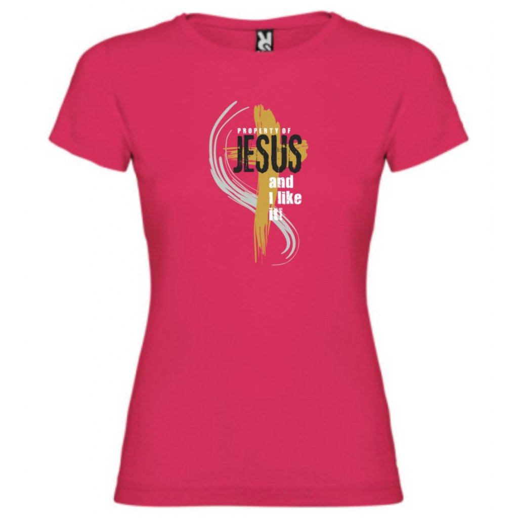 PROPERTY OF JESUS dámské triko růžová tmavě