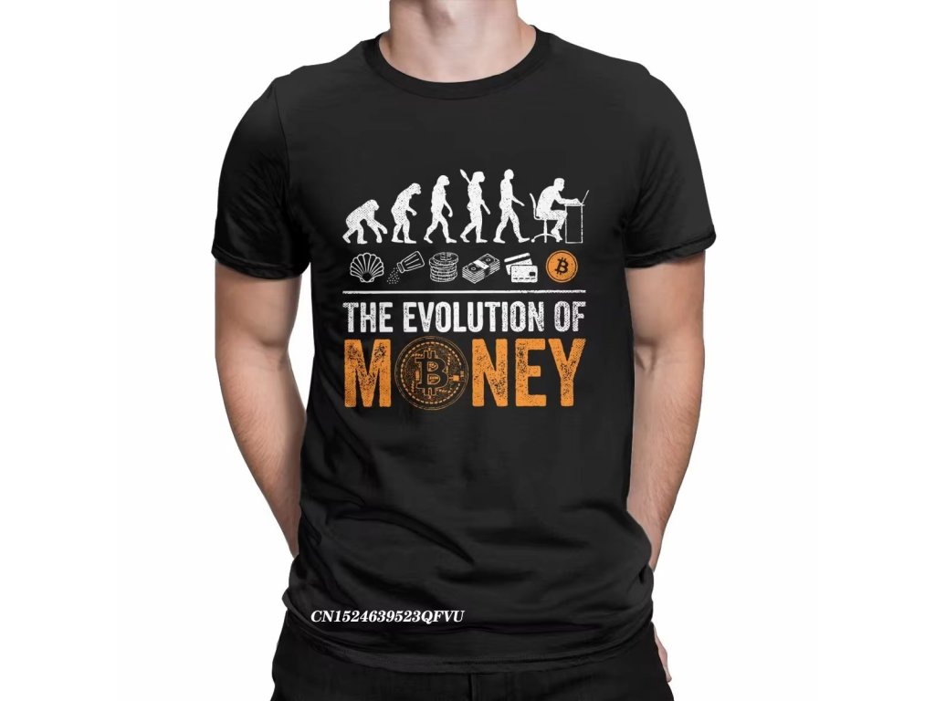 The evolution of money - kryptoměnové tričko s krátkým rukávem bavlna