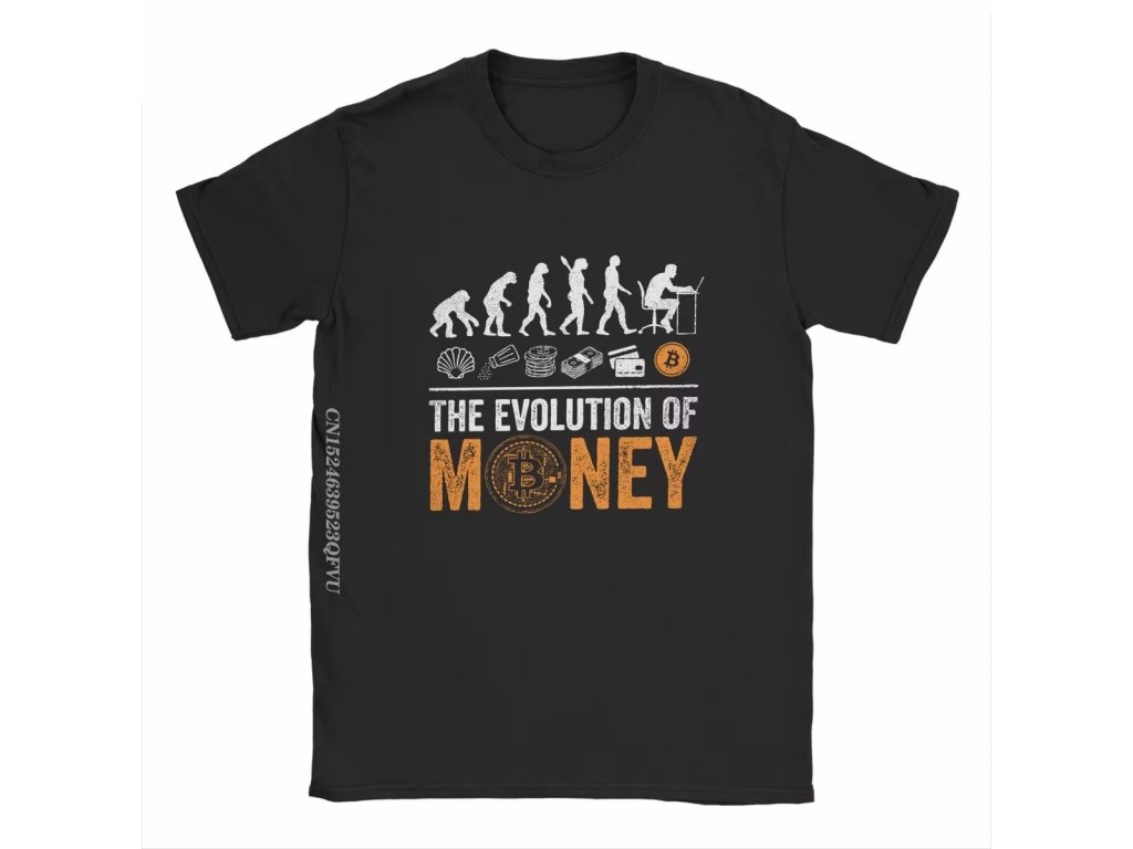 The evolution of money - kryptoměnové tričko s krátkým rukávem bavlna