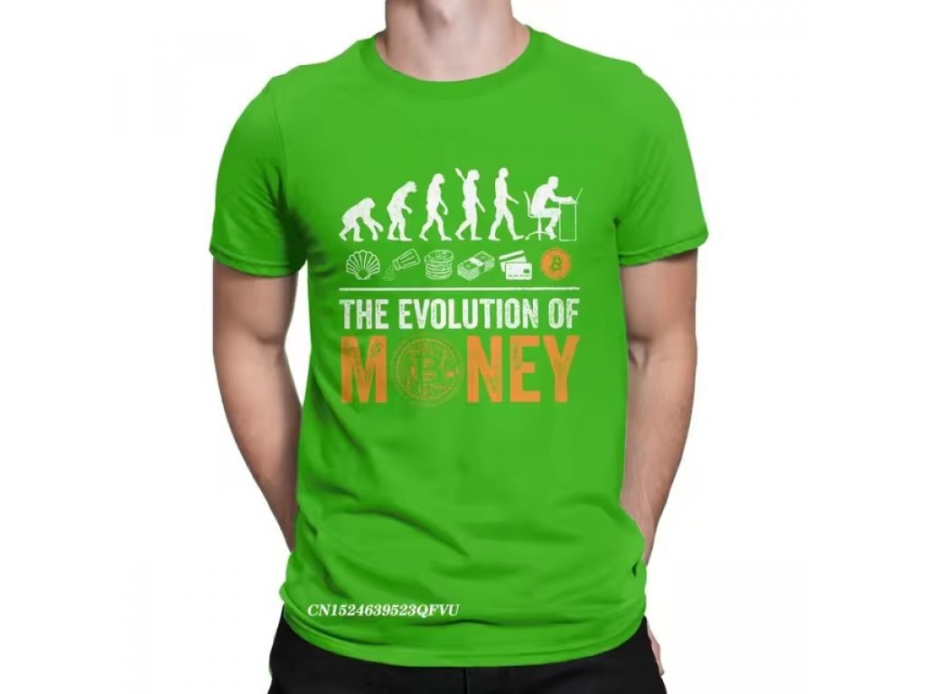 The evolution of money - kryptoměnové tričko s krátkým rukávem bavlna