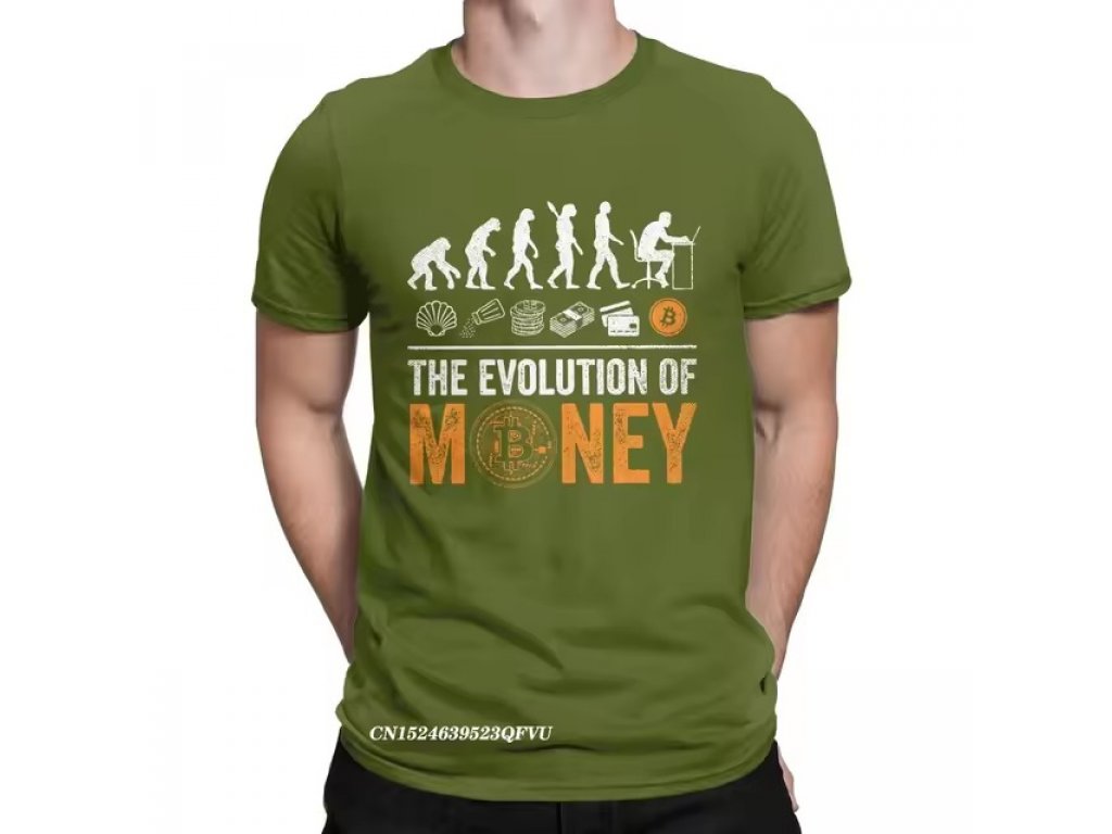 The evolution of money - kryptoměnové tričko s krátkým rukávem bavlna