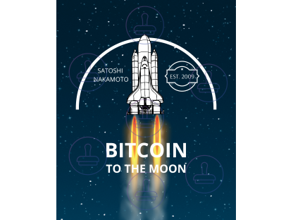 Bitcoin plakát to the moon