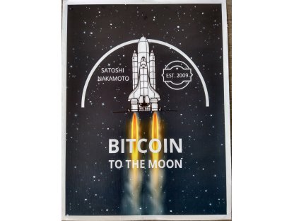 Bitcoin plakát to the moon