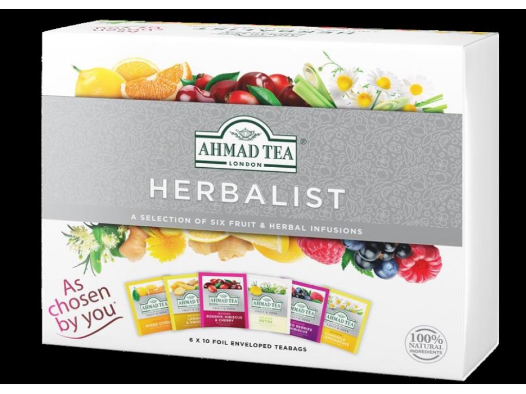 Ahmad Tea HERBALIST výběr 6 druhů ovocno-bylinkových čajů 60 ks